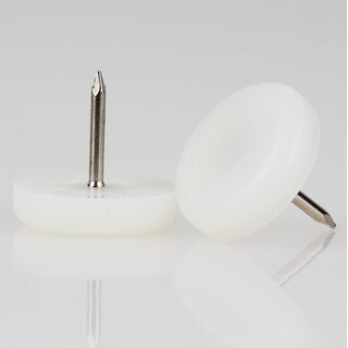 Mbelgleiter 20 mm Kunststoff natur rund mit Nagel zum Einschlagen
