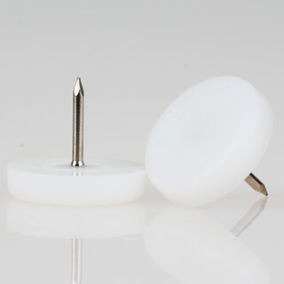 Mbelgleiter 25 mm Kunststoff natur rund mit Nagel zum Einschlagen