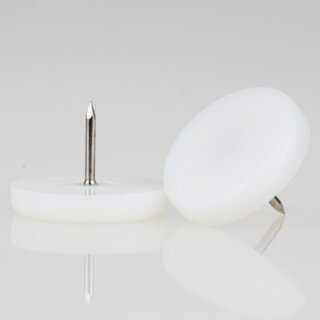 Mbelgleiter 30 mm Kunststoff natur rund mit Nagel zum Einschlagen