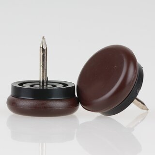 Mbelgleiter 23 mm Kunststoff braun rund mit beweglichem Nagel