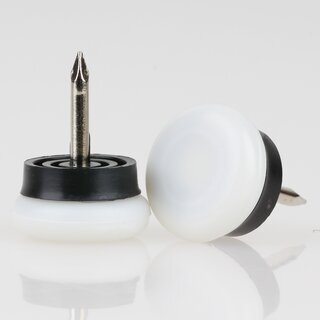 Mbelgleiter 18 mm Kunststoff natur rund mit beweglichem Nagel