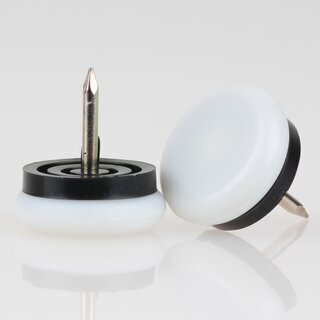 Mbelgleiter 23 mm Kunststoff natur rund mit beweglichem Nagel