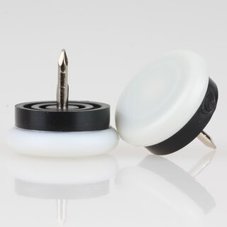 Mbelgleiter 26 mm natur rund &ndash; Kunststoff mit beweglichem Nagel
