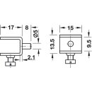 Häfele Bodenträger für 8–9 mm Glasböden mit Sicherungsschraube Stahl vernickelt