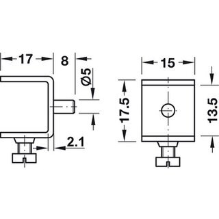 Hfele Bodentrger fr 12-13 mm Glasbden mit Sicherungsschraube