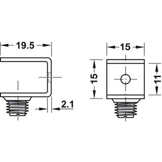 Hfele Bodentrger fr 6-10 mm Glasbden mit Sicherungsschraube zum Schrauben