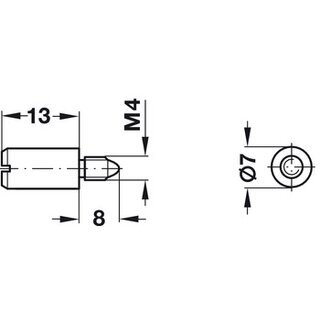 Hfele M4 Bodentrger fr Holzbden zum Eindrehen in Spreizmuffe 5mm