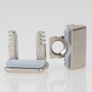 Häfele Bodenträger für Glasböden Zinkdruckguss vernickelt mit Klemmsicherung zum Schrauben