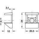 Häfele Bodenträger für Glasböden Zinkdruckguss vernickelt mit Klemmsicherung zum Schrauben