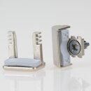 Häfele Bodenträger für Glasböden Zinkdruckguss vernickelt mit Klemmsicherung zum Einstecken