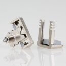 Häfele Bodenträger für Glasböden Zinkdruckguss vernickelt mit Klemmsicherung zum Einstecken