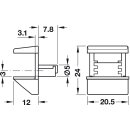 Häfele Bodenträger für Glasböden Zinkdruckguss vernickelt mit Klemmsicherung zum Einstecken