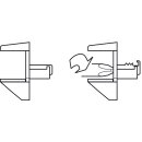Häfele Bodenträger für Glasböden Zinkdruckguss vernickelt mit Klemmsicherung zum Einstecken