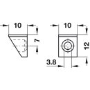 Häfele Bodenträger für Holz & Glasböden Zinkdruckguss vernickelt mit Kunststoffauflage schwarz