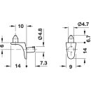 Häfele Bodenträger für Holzböden mit Steckzapfen und 2 Keilnasen für 5mm Bohrloch