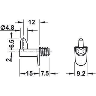 Hfele Bodentrger fr Holzbden zum Schrauben in 5mm Bohrloch