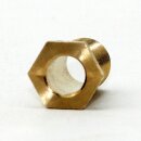 M10x1 Trompetennippel 6 kant ohne Verdrehschutz Messing 12x20 mm Gewindelänge 18 mm