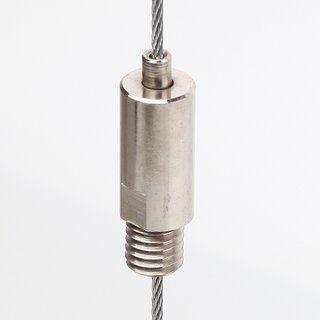 M8x8 mm Auengewinde Messing Seilstopper, vernickelt, 10x28 mm