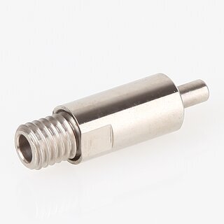 M8x8 mm Auengewinde Messing Seilstopper, vernickelt, 10x28 mm