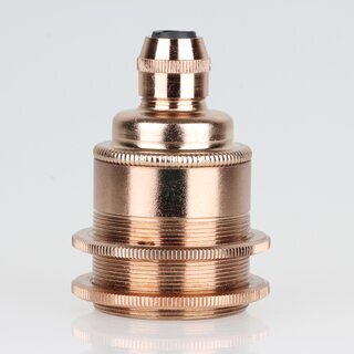 E27 Vintage Lampenfassung Metall Bronze mit 2 Schraubringe und Zugentlastung