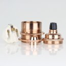 E27 Vintage Lampenfassung Metall Bronze mit 2 Schraubringe und Zugentlastung