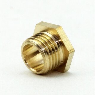 M10x1 Trompetennippel 6 kant ohne Verdrehschutz Messing 12x8 mm Gewindelnge 6 mm