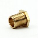 M10x1 Trompetennippel 6 kant ohne Verdrehschutz Messing 12x12 mm Gewindelänge 10 mm