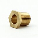 M10x1 Trompetennippel 6 kant ohne Verdrehschutz Messing 12x12 mm Gewindelänge 10 mm