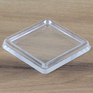 Mbeluntersetzer 60/70 mm eckig transparent &ndash; Bodenschutz fr eckige Mbelbeine