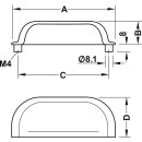 Häfele Möbelgriff Muschelgriff Schalengriff 109x32mm Nickel poliert – Lochabstand 96mm