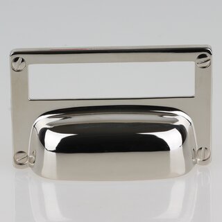 Hfele Mbelgriff Etikettengriff 80x50mm vernickelt poliert &ndash; Griff mit Beschriftungsrahmen