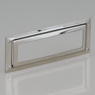 Hfele Etikettenrahmen 65x24mm vernickelt Lochabstand 60x18mm
