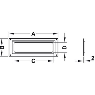 Hfele Etikettenrahmen 65x24mm vernickelt &ndash; Beschriftungsrahmen fr Mbel