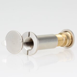 Hfele Trspion 12mm mit Klappe Messing matt vernickelt 31-55mm Trdicke