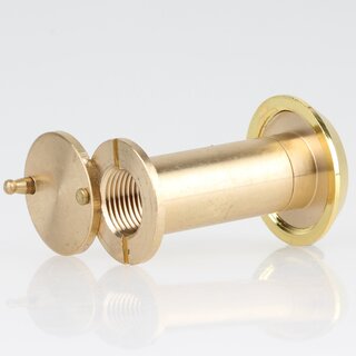Hfele Trspion Messing poliert 14 mm mit Klappe 200 Sichtwinkel fr Trstrken 35&ndash;55 mm