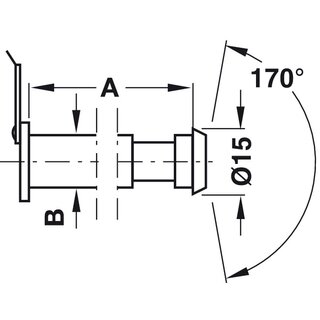 Hfele Trspion Messing brniert 12 mm mit Klappe 170 Sichtwinkel fr Trstrken 31&ndash;55 mm