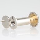 Häfele Türspion Messing matt vernickelt 14 mm mit Klappe 200° Sichtwinkel für Türstärken 35–55 mm