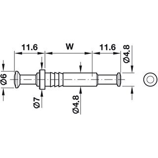 Hfele Doppelbolzen Rafix 30 verzinkt Bohrloch 5mm Wanddicke 16mm