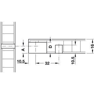 Hfele Doppelbolzen Rafix 30 verzinkt Bohrloch 5mm Wanddicke 16mm