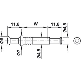 Hfele Doppelbolzen Rafix 30 verzinkt fr 5 mm Bohrung, Wanddicke 16 mm