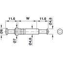 Häfele Doppelbolzen Rafix 30 verzinkt für 5 mm Bohrung, Wanddicke 16 mm