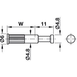 Hfele Endkappenbolzen Rafix 30 verzinkt Bohrloch 5mm Wanddicke 16mm