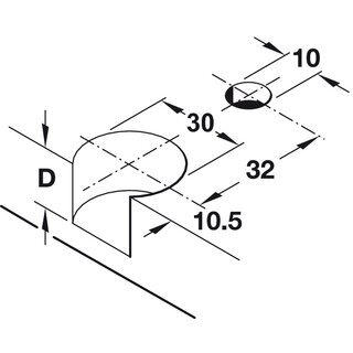 Hfele Endkappenbolzen Rafix 30 verzinkt Bohrloch 5mm Wanddicke 16mm