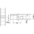 Häfele Endkappenbolzen Rafix 30 verzinkt für 5 mm Bohrung, Wanddicke 16 mm