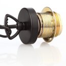 E27 Lampen-Kettenpendel schwarz – 1 Meter mit Premium-Metallfassung, Baldachin & Kette
