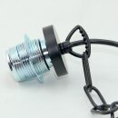 E27 Lampen-Kettenpendel schwarz – 1 Meter mit Premium-Metallfassung, Baldachin & Kette