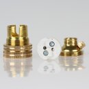 B15d Bajonett Lampenfassung Gewindemantel Messing M10x1 IG 1 Schraubring und Erdungspol