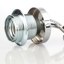 E27 Lampen-Kettenpendel verchromt – 1 Meter mit Premium-Metallfassung, Baldachin & Kette