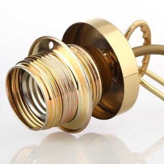 E27 Lampen-Kettenpendel messing poliert &ndash; 1 Meter mit Premium-Metallfassung, Baldachin & Kette