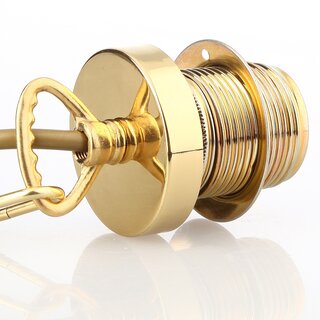 E27 Lampen-Kettenpendel messing poliert &ndash; 1 Meter mit Premium-Metallfassung, Baldachin & Kette